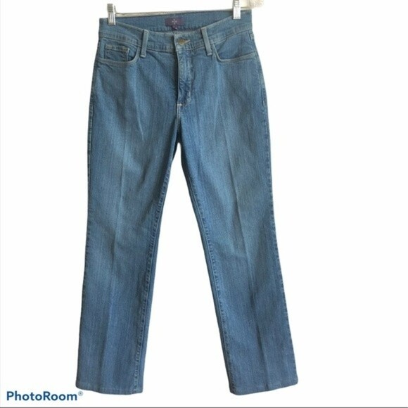 NYDJ Straight Leg Medium Wash Jeans Denim Petite 6P - Picture 1 of 10